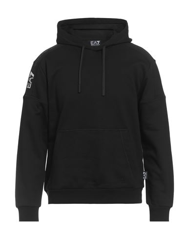 Ea7 Man Sweatshirt Black Size M Cotton, Polyester, Elastane