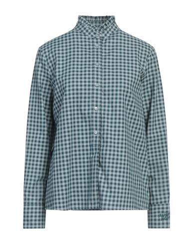 Maison Kitsuné Woman Shirt Deep Teal Size 8 Cotton