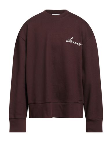 Laneus Man Sweatshirt Burgundy Size Xxl Cotton In Red