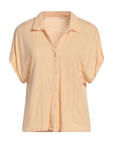 Majestic Filatures Woman Shirt Apricot Size 1 Linen, Elastane In Nude