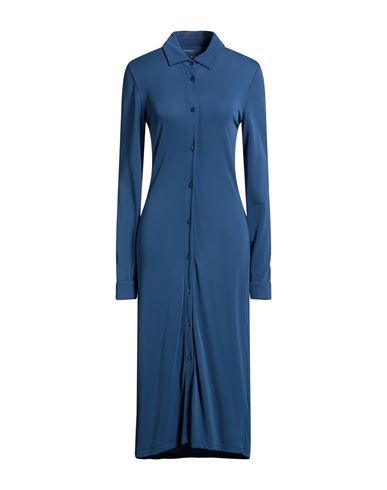 Majestic Filatures Woman Midi Dress Slate Blue Size 1 Linen, Eco Polyester