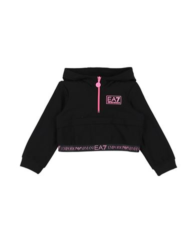 Ea7 Toddler Girl Sweatshirt Black Size 6 Cotton, Polyester, Elastane
