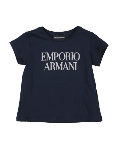 Emporio Armani Toddler Girl T-shirt Navy Size 6 Cotton, Elastane