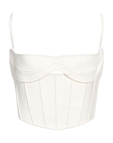 Mugler Woman Top Ivory Size Xl Viscose, Polyester