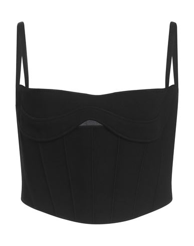 Mugler Woman Top Black Size Xl Viscose, Polyester