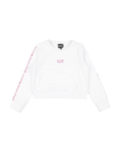 Ea7 Toddler Girl Sweatshirt White Size 6 Cotton, Polyester, Elastane