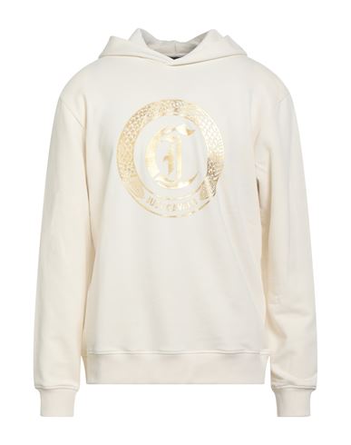 Just Cavalli Man Sweatshirt Off White Size 3xl Cotton In White