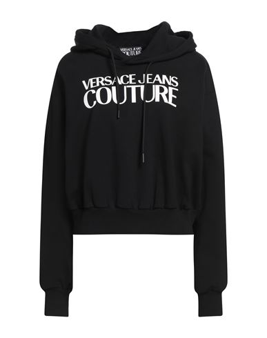 Versace Jeans Couture Woman Sweatshirt Black Size L Cotton, Elastane