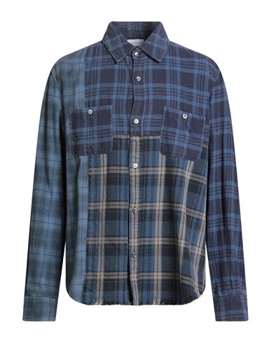 John Elliott Man Shirt Midnight Blue Size Xxxl Cotton
