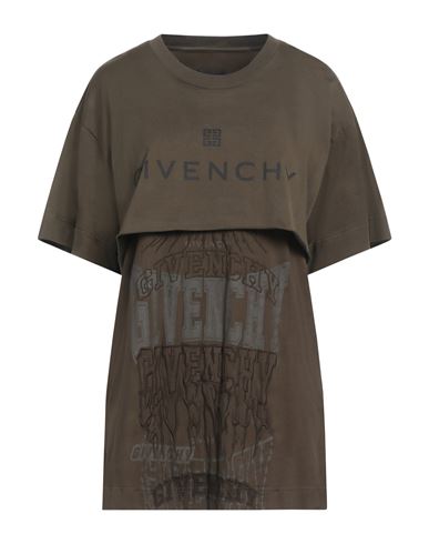 Givenchy Woman T-shirt Military Green Size L Cotton