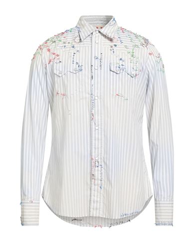 Marni Man Shirt Light Grey Size 42 Cotton, Viscose, Glass
