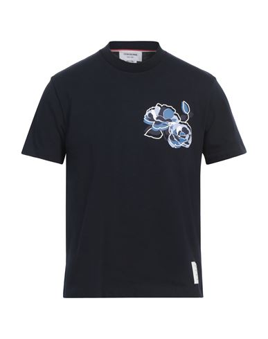 Thom Browne Man T-shirt Navy Size 1 Cotton, Elastane