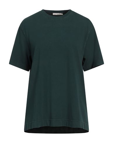 Circolo 1901 Woman T-shirt Dark Green Size L Cotton, Elastane