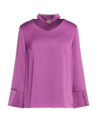 Clips More Woman Top Purple Size 8 Polyester