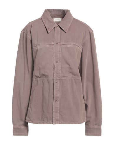 Lemaire Woman Denim Shirt Light Brown Size 10 Cotton