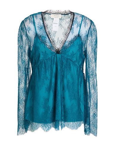 Shop Anna Molinari Woman Top Deep Teal Size 4 Polyamide