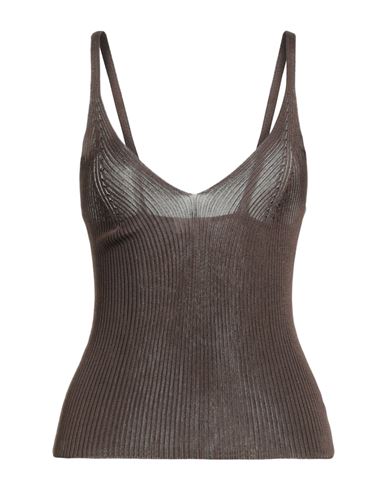 Ferrante Woman Top Brown Size 8 Viscose In Brown