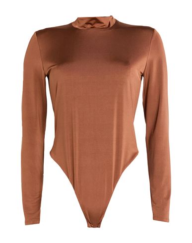 Actualee Woman Bodysuit Tan Size 8 Polyester, Elastane In Brown