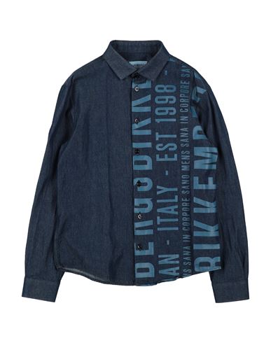 Bikkembergs Toddler Boy Denim Shirt Blue Size 5 Cotton, Elastic Fibres
