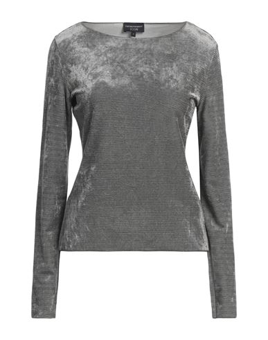 EMPORIO ARMANI EMPORIO ARMANI ICON WOMAN T-SHIRT GREY SIZE L VISCOSE, POLYAMIDE, ELASTANE 