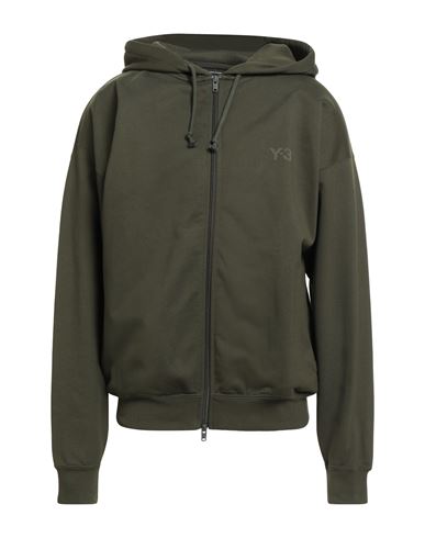 Y-3 Man Sweatshirt Military Green Size L Cotton, Recycled Polyester