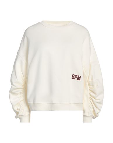 8PM 8PM WOMAN SWEATSHIRT IVORY SIZE S COTTON, ELASTANE 