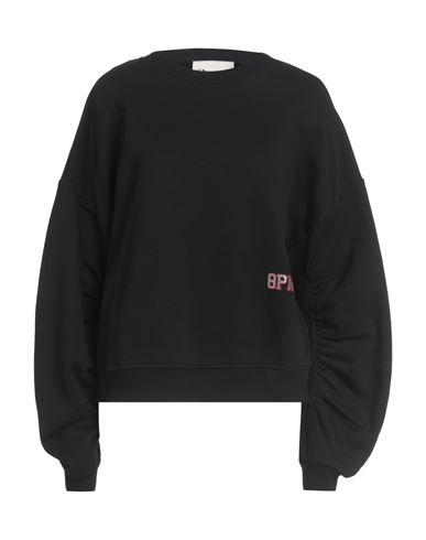 8PM 8PM WOMAN SWEATSHIRT BLACK SIZE L COTTON, ELASTANE 