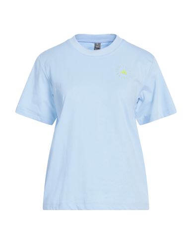 Shop Adidas By Stella Mccartney Woman T-shirt Sky Blue Size M Recycled Polyester, Organic Cotton, Polyest