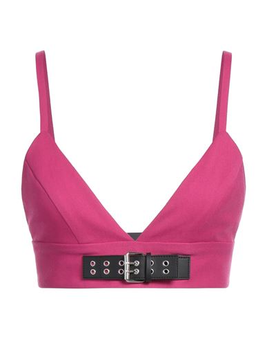 Moschino Jeans Woman Top Magenta Size 6 Polyester, Wool, Elastane