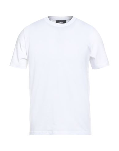 Alpha Studio Man T-shirt White Size 48 Cotton, Elastane In White