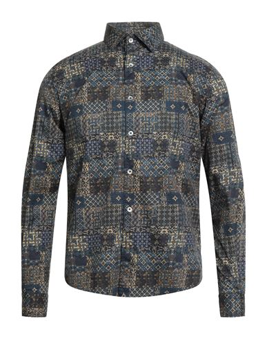 Alley Docks 963 Man Shirt Navy Size Xl Cotton, Elastane