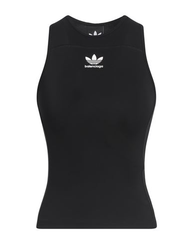 Balenciaga X Adidas Originals Woman Tank Top Black Size 4 Viscose, Polyamide, Elastane