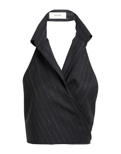 Rohe Róhe Woman Top Black Size 8 Virgin Wool, Elastane