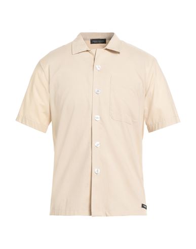 Paolo Pecora Beach Collection Man Shirt Beige Size S Linen, Viscose