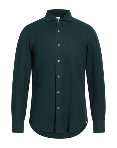 Finamore 1925 Man Shirt Dark Green Size 16 ½ Cotton In Green