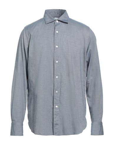 Finamore 1925 Man Shirt Blue Size 17 Cotton In Gray
