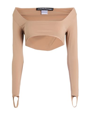 Andreädamo Andreādamo Woman Top Camel Size S/m Polyamide, Elastane In Gray