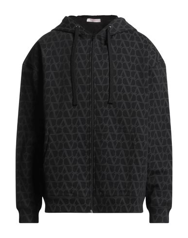 Valentino Garavani Man Sweatshirt Black Size L Cotton, Elastane In Black