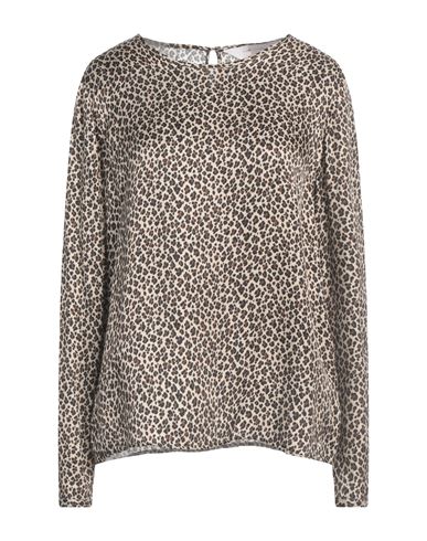 Robert Friedman Woman Top Beige Size M Viscose, Silk In Brown