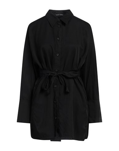 Hannes Roether Woman Shirt Black Size M Cupro, Cotton, Linen
