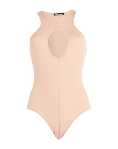 Andreädamo Andreādamo Woman Bodysuit Camel Size M Cotton, Elastane