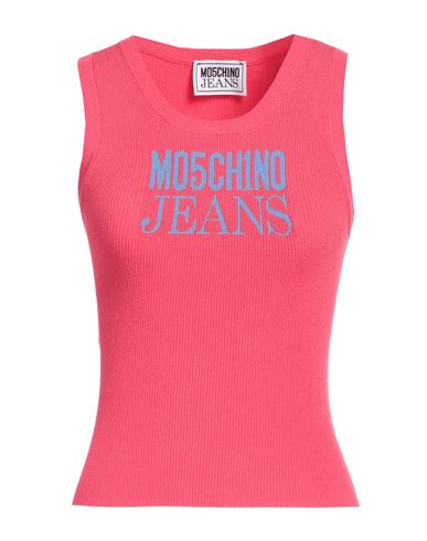 Moschino Jeans Woman T-shirt Magenta Size M Cotton, Polyester