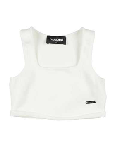 Dsquared2 Toddler Girl Top White Size 6 Rayon, Polyester, Polyamide, Elastane In White