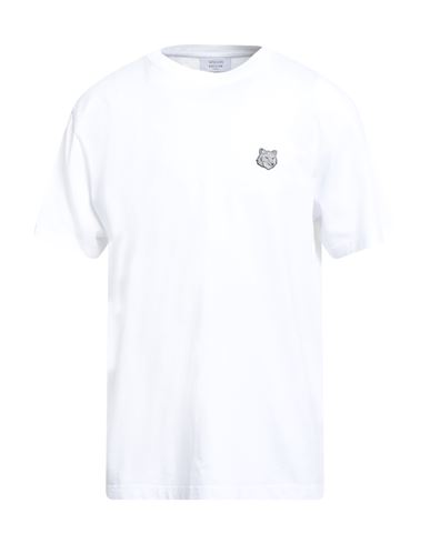 Maison Kitsuné T-shirt In Cotone Bianco Con Logo Maison Kitsune In White