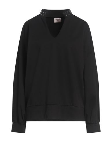 Mariuccia Woman Sweatshirt Black Size M Rayon, Nylon, Elastane