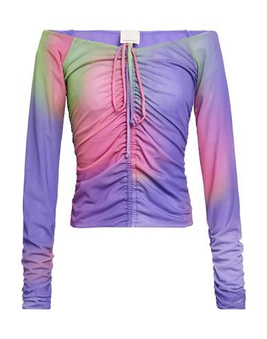 Emporio Armani Woman Top Lilac Size L Polyester, Elastane In Animal Print