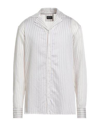 Giorgio Armani Man Shirt White Size L Lyocell, Polyester In White