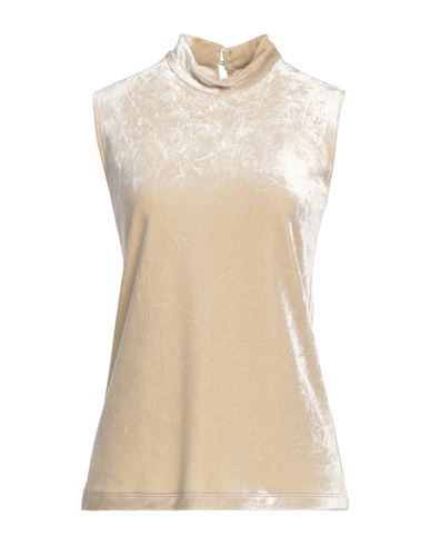 ALYSI ALYSI CHOCOLAT WOMAN TOP BEIGE SIZE 4 VISCOSE, POLYESTER 