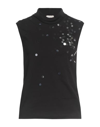 ALYSI ALYSI CHOCOLAT WOMAN T-SHIRT BLACK SIZE XL COTTON 