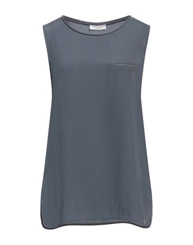 Peserico Woman Top Lead Size 12 Silk, Cotton